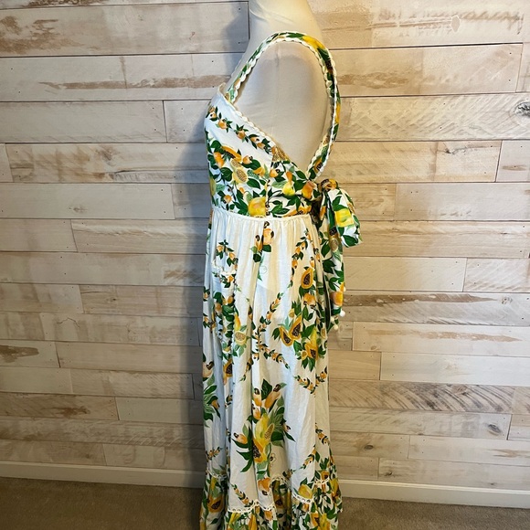 NWT Farm Rio size S Papaya salad scarf maxi dress in off white - Picture 6 of 12